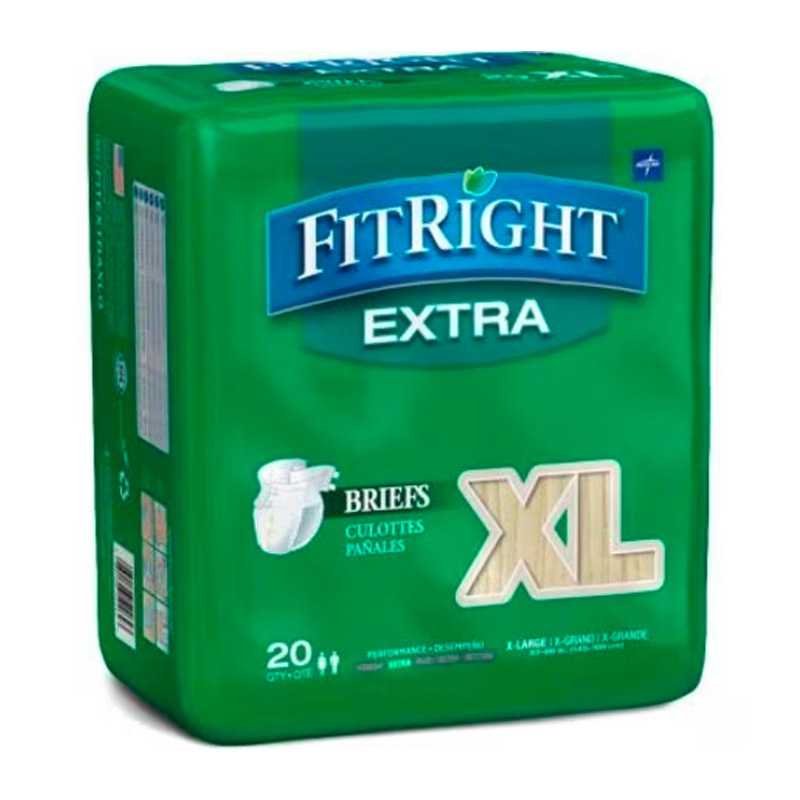 FitRight® Extra Incontinence Briefs (diaper w/tabs), X-Large