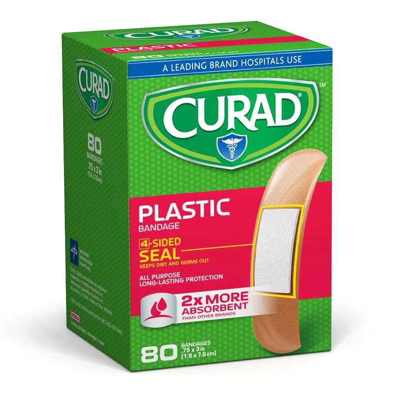 Curad® Plastic Adhesive Bandage, 3/4