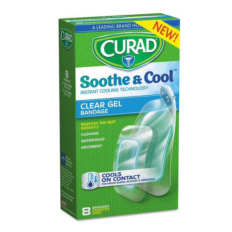 Curad® Soothe & Cool Hydrogel Bandages, Assorted 