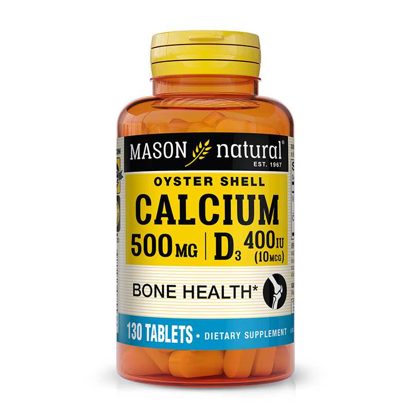 Mason Natural® Calcium 500mg w/ Vitamin D3 Tabs 