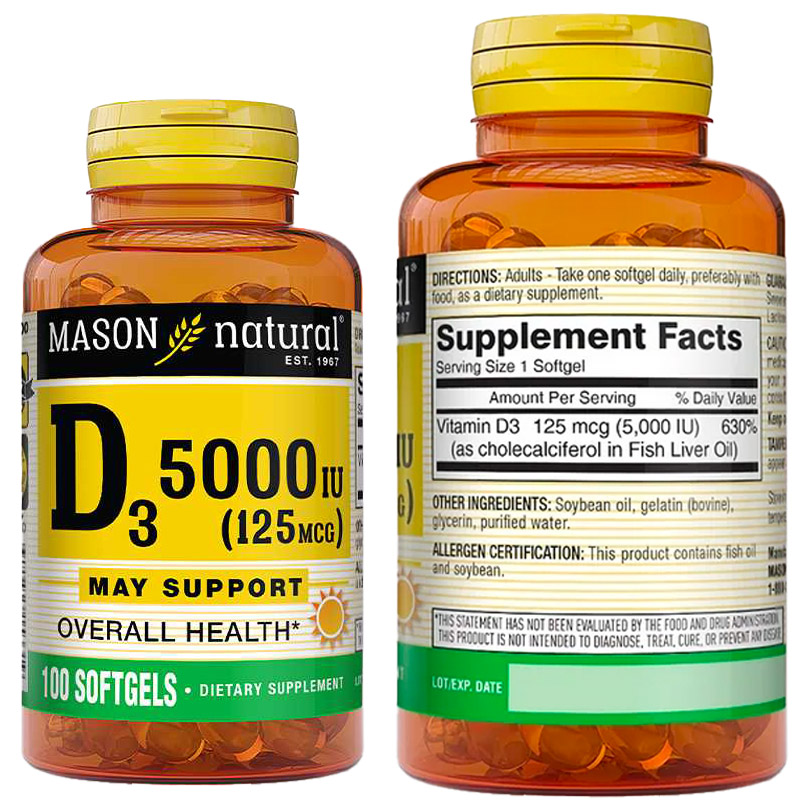Mason Natural® Vitamin D3 Softgels 