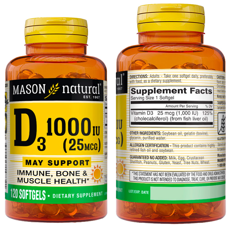 Mason Natural® Vitamin D3 Caps 
