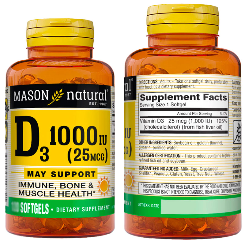 Mason Natural® Vitamin D3 Softgels 