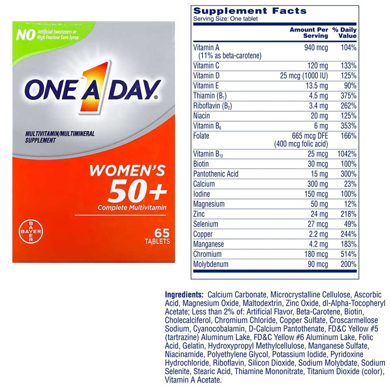 One A Day® Women's 50+ Multi-Vitamin Tabs 