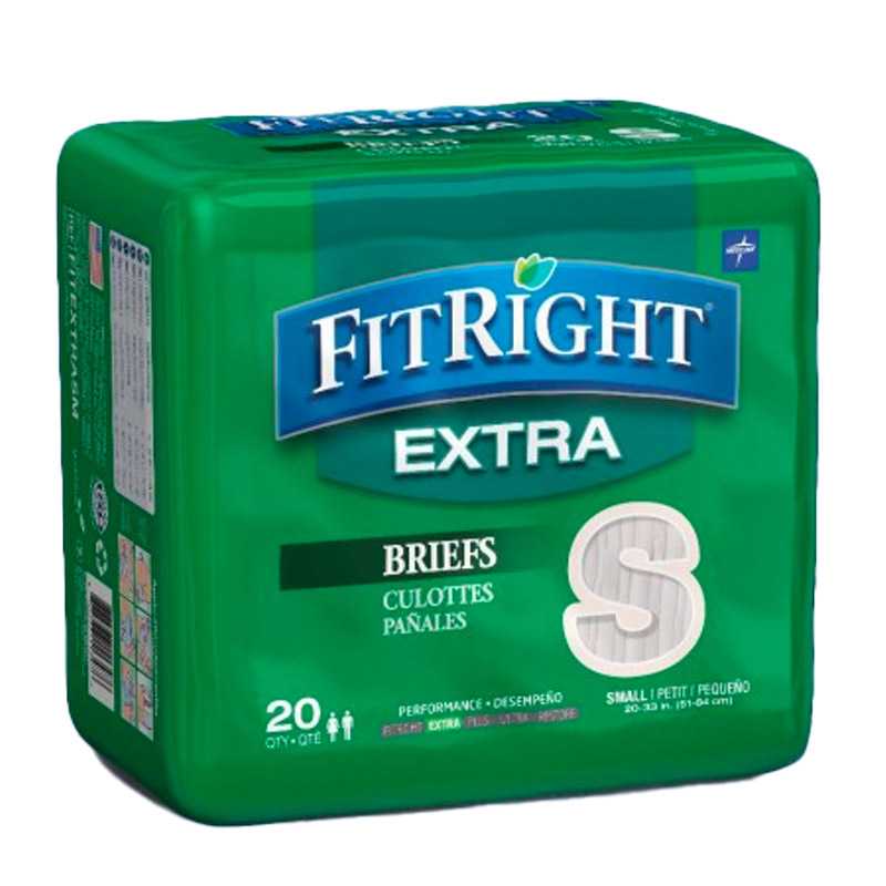 FitRight® Extra Incontinence Briefs (diaper w/tabs), Small