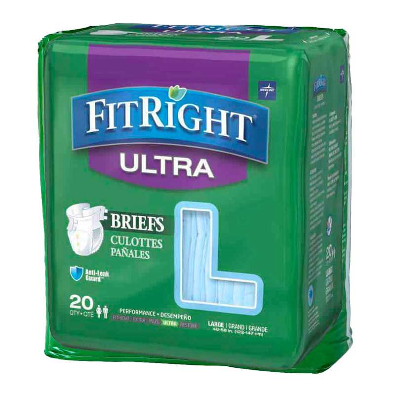FitRight® UItra Incontinence Briefs (diaper w/tabs), Large