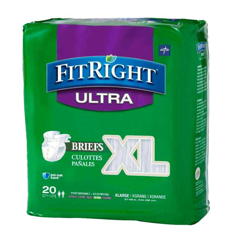 FitRight® Ultra Incontinence Briefs (diaper w/tabs), X-Large