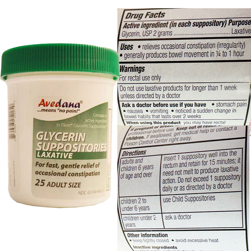 Glycerin Suppository, Adult