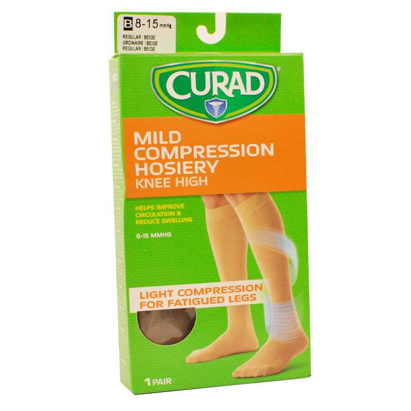 Compression Knee High Socks, Women's Beige, Medium 
