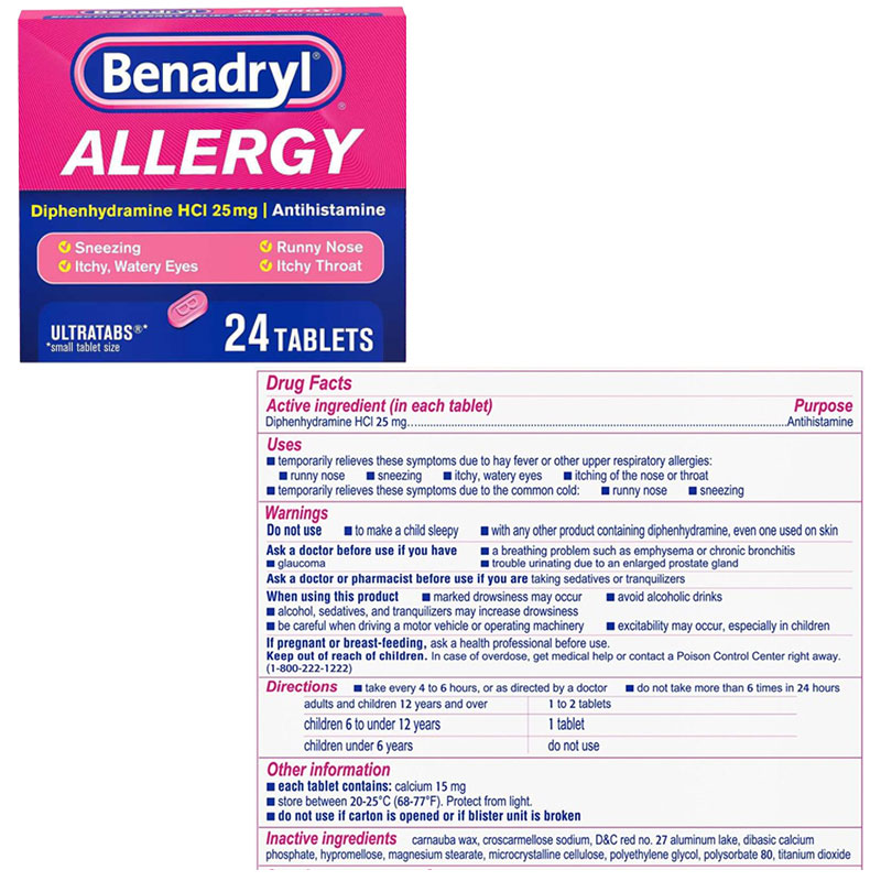 Benadryl® Antihistamine Tablets