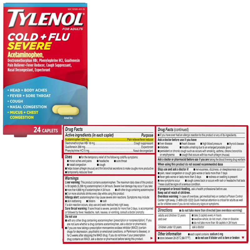 Tylenol® Severe Cold & Flu Day and Night Caps
