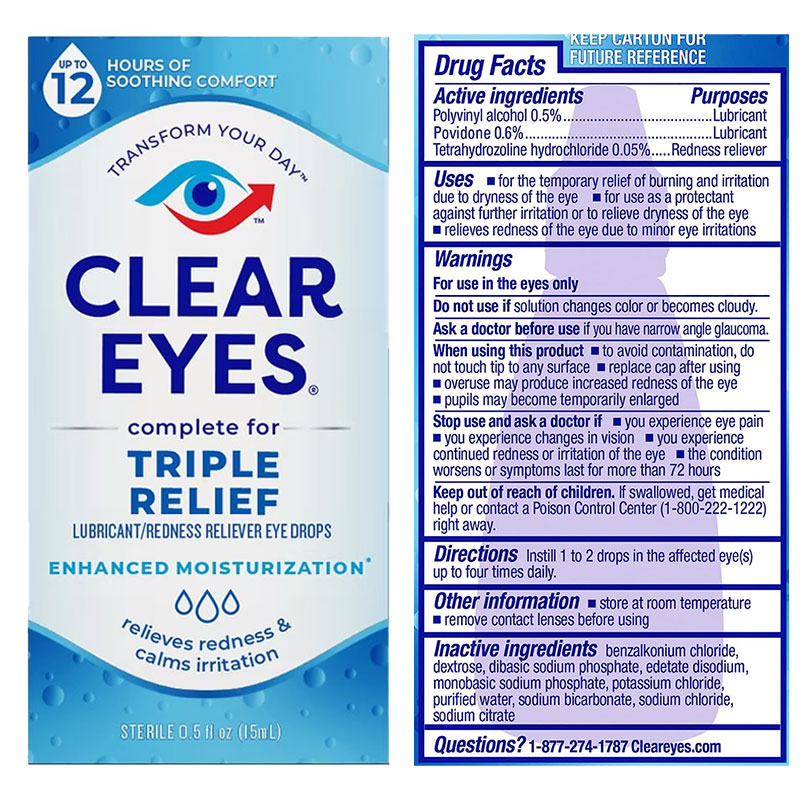 Clear Eyes® Triple Action Relief Eye Drops 